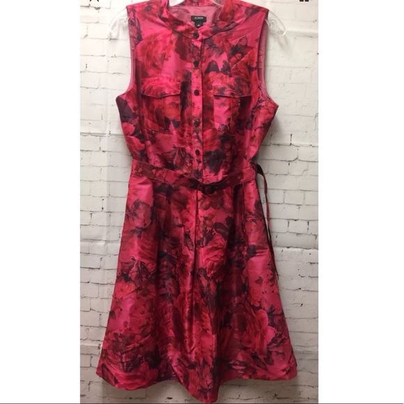 J. Crew Dresses & Skirts - J. Crew Floral Sleeveless Belted Shirt Dress